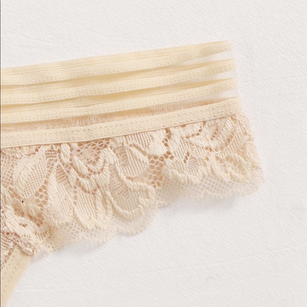 NEW lace {4 pack} pantie set black cream blue bur - Picture 3 of 4